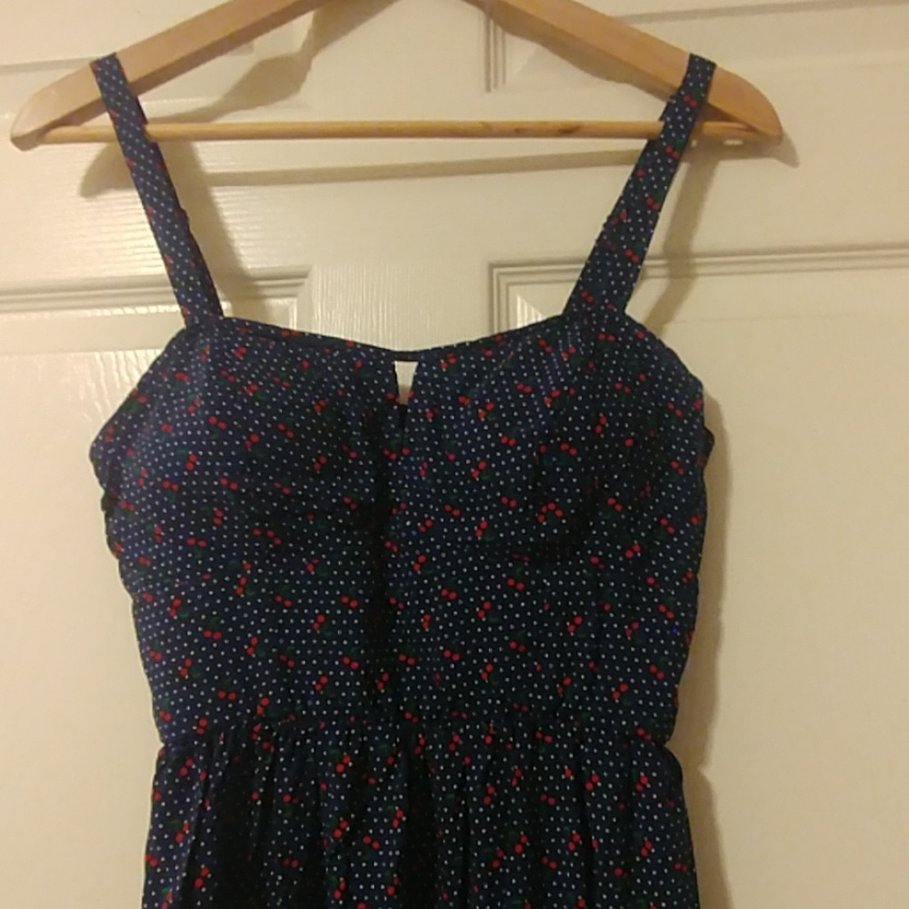 Blue Dress - Cherry Print
